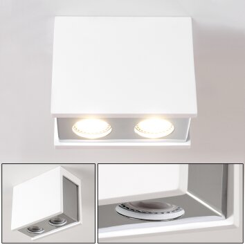 Braslo Plafondlamp Chroom, Wit, 2-lichts
