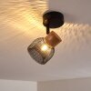 Grongroft Plafondlamp Hout licht, Zwart, 1-licht