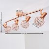 Palmira Plafondlamp Koperkleurig, 4-lichts