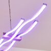 Gamsen Hanglamp LED Staal geborsteld, 3-lichts, Afstandsbediening, Kleurwisselaar