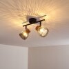 Grongroft Plafondlamp Hout licht, Zwart, 2-lichts