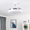 Bendigo plafondventilator LED Chroom, Transparant, Helder, Wit, 1-licht