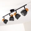 Grongroft Plafondlamp Bruin, Zwart, 4-lichts