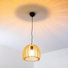 Wutt Hanglamp Hout licht, Zwart, 1-licht