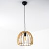 Wutt Hanglamp Hout licht, Zwart, 1-licht