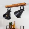 Berkeley Plafondlamp Hout donker, Zwart, 2-lichts