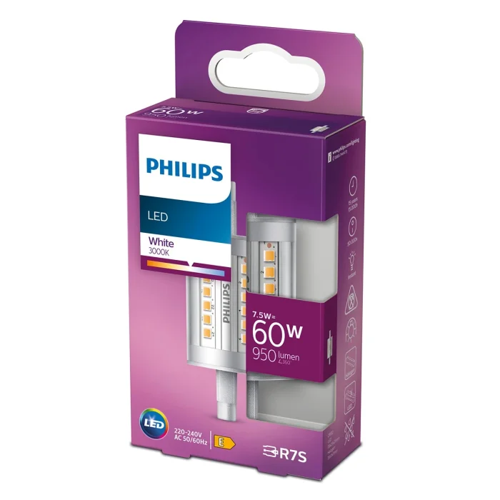 uitlaat Drank converteerbaar Philips LED R7S 7,5 Watt 3000 Kelvin 950 Lumen 929001339001 | lichten.nl