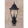 Lutec BRISTOL Buiten muurverlichting Zwart, Transparant, Helder, 1-licht, Bewegingsmelder