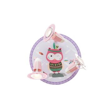 Elobra EULE HANNAH Plafondlamp Paars, Roze, 3-lichts