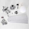 Valletta plafondventilator Chroom, Zilver, Wit, 1-licht