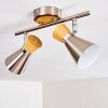 Pulau Plafondlamp Hout licht, Nikkel mat, 2-lichts