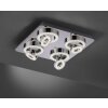 Leuchten Direkt Ls-TIM Plafondlamp LED Chroom, 4-lichts, Afstandsbediening, Kleurwisselaar