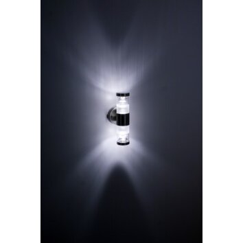 Konstsmide BOLZANO Muurlamp roestvrij staal, Transparant, Helder, 2-lichts