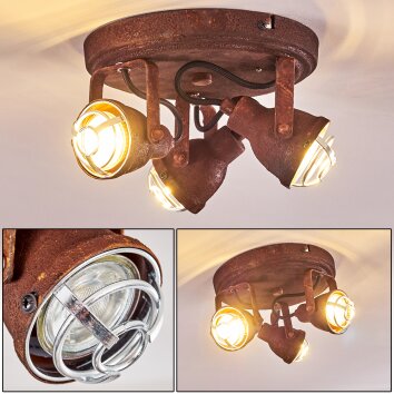 Drobak Plafondlamp Roest, 3-lichts