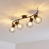 Bardhaman Plafondlamp Zwart, 4-lichts