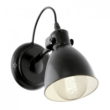 Eglo PRIDDY Muurlamp Zwart, Wit, 1-licht