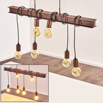 Barbengo Hanglamp Bruin, Roest, 4-lichts