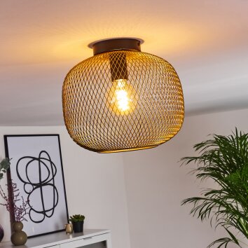 Moholm Plafondlamp Goud, Messing, Zwart, 1-licht