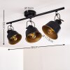 Safari Plafondlamp Zwart-Goud, 3-lichts