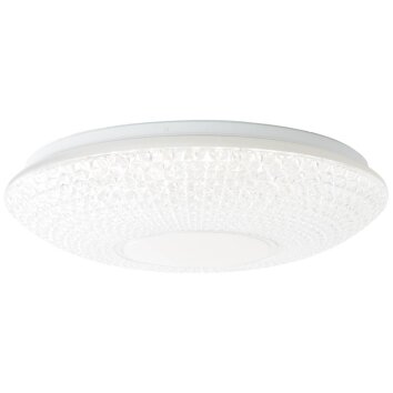 Brilliant Nunya Plafondlamp LED Chroom, 1-licht, Afstandsbediening