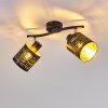 Bathinda Plafondlamp Zwart, 2-lichts