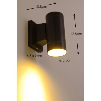Globo LED Buiten muurverlichting Zwart, 1-licht