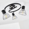 Burkal Plafondlamp Chroom, Zwart, 3-lichts