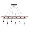 Globo IRMGARD Hanger Hout licht, Zwart, 6-lichts