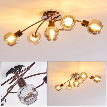 Arconciel Plafondlamp Bruin, 5-lichts