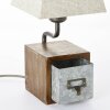 Brilliant Casket Tafellamp Beige, Donkerbruin, Gegalvaniseerd, 1-licht