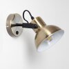 Fresno Wandlamp Zwart-Goud, 1-licht