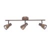 Brilliant Lava Spotbalk plafond Koperkleurig, 3-lichts
