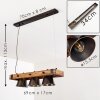 Oksbol Hanglamp Hout donker, Zwart, 3-lichts