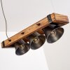 Oksbol Hanglamp Hout donker, Zwart, 3-lichts