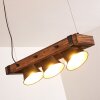 Oksbol Hanglamp Hout donker, Zwart, 3-lichts