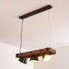 Oksbol Hanglamp Hout donker, Zwart, 3-lichts