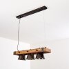 Oksbol Hanglamp Hout donker, Zwart, 3-lichts