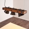 Oksbol Hanglamp Hout donker, Zwart, 3-lichts