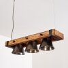 Oksbol Hanglamp Hout donker, Zwart, 3-lichts