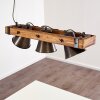 Oksbol Hanglamp Hout donker, Zwart, 3-lichts