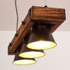 Oksbol Hanglamp Hout donker, Zwart, 3-lichts