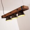 Oksbol Hanglamp Hout donker, Zwart, 3-lichts