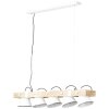 Brilliant Plow Hanglamp Hout donker, Wit, 5-lichts