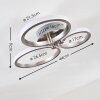 Volonne Plafondlamp LED roestvrij staal, Zilver, 3-lichts