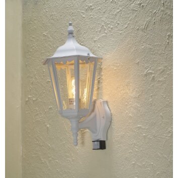 Konstsmide Firenze Muurlamp Wit, 1-licht, Bewegingsmelder