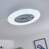 Petrovac plafondventilator LED Chroom, Wit, 1-licht, Afstandsbediening