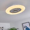 Petrovac plafondventilator LED Chroom, Wit, 1-licht, Afstandsbediening