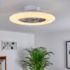 Petrovac plafondventilator LED Chroom, Wit, 1-licht, Afstandsbediening