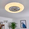 Petrovac plafondventilator LED Chroom, Wit, 1-licht, Afstandsbediening