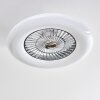 Petrovac plafondventilator LED Chroom, Wit, 1-licht, Afstandsbediening